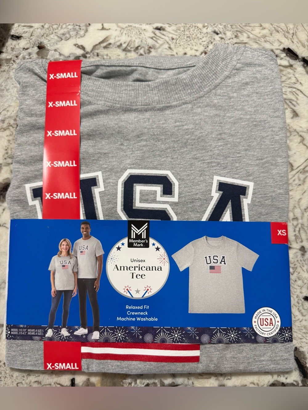 Members Mark Unisex USA Americana Tee size XS New